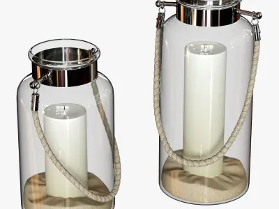 Candle in a jar Low-poly 3D model