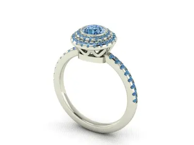 Solitaire engagement ring 3D print model 23