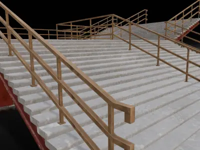Stair 3D Model Low-poly 3D model