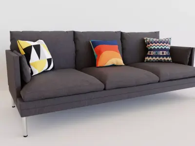 Realistic sofa pillows 3D model