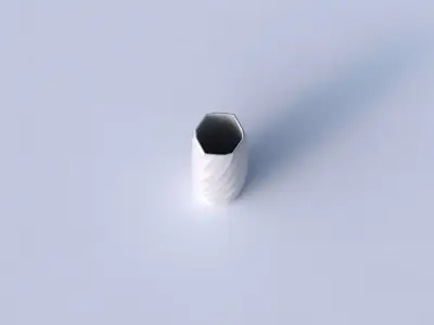 Vase squeezed hexagon with twisted bands 3D print model