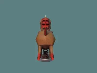 Horse wooden Low-poly 3D model