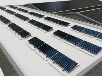 Rooftop Lightweight Solar Construction Type-2 3D model
