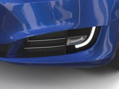 Tesla Model S 2016 Blue with Chassis 3D model