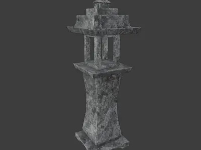 Japanese-style stone lantern 3D model