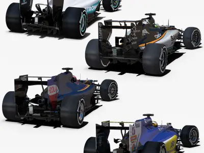 Formula 1 2016 car pack 1 Low-poly 3D model