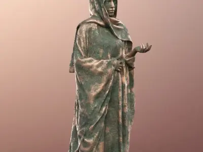 Yade 12931-02 - Muslim Woman Statue Low-poly 3D model
