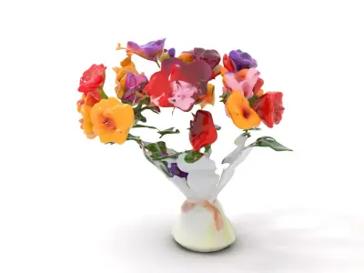 Vibrant Floral Bouquet model pack Low-poly 3D model get