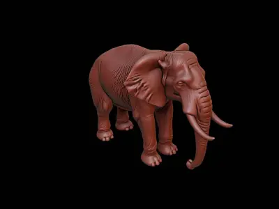 Elephant Animal Sculpture 3D print model buy