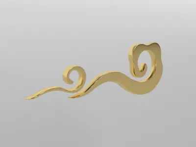 China Type Decoration Cloud v2 003 Low-poly 3D model