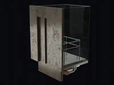 Rusty Elevator Low-poly 3D model