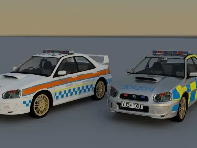 Subaru Impreza UK police 3D model