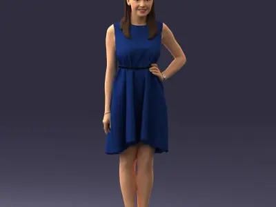 000378 Woman in Blue Dress 3dp 3D print model