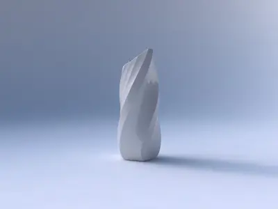 Vase double arc rectangle with twisted bands 2 3D print model