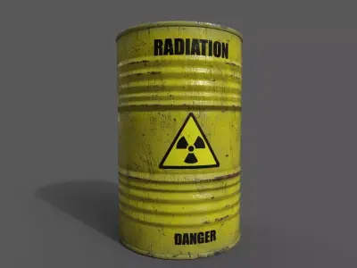 Barrel radiation - PBR Game Ready model Low-poly 3D model