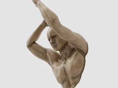 human sculpture wall art 02 3D model