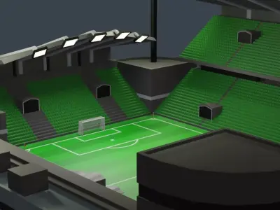 LOW POLY Football Stadium Free low-poly 3D model Free low-poly 3D model