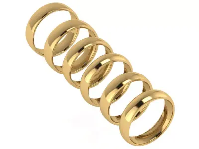 6 size flat matching band collection  3D print model