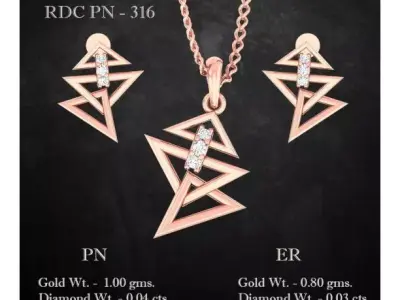 Pendant Earrings combo - 316 3D print model