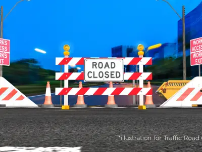 Traffic Road Close 3D Model 3D model