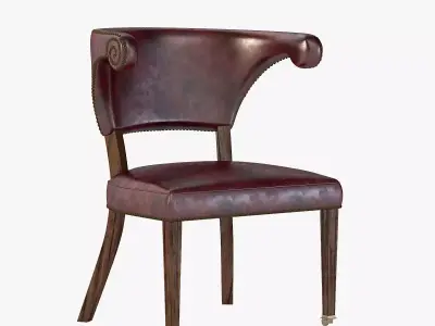 20th Century Sculptural Faux Leather Regency Chair 3D model
