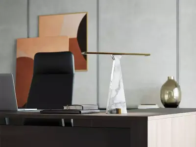 Marble   Brass Modern Table Lamp Low-poly 3D model