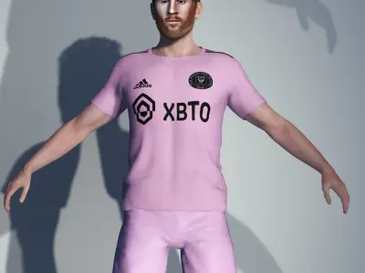 Messi in the inter de miami - 3d model 3D model