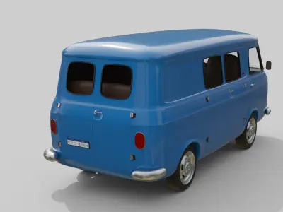 Realistic Vintage Transport Van High-Detail Game-Ready Asset Low-poly 3D model