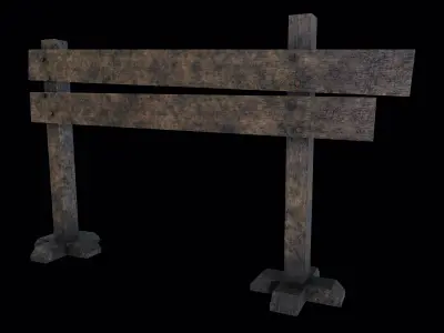 Wooden Barricade Free low-poly 3D model