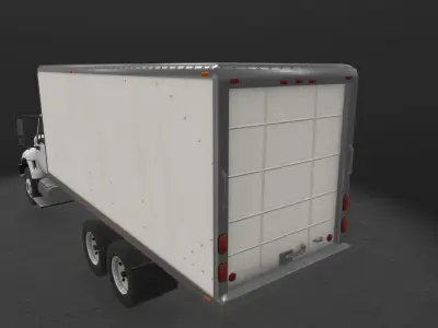 Fridge Truck International 7400 Low-poly 3D model
