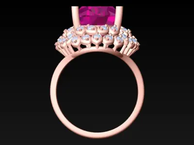 Oval stone ring - Womens  Rings - GN109 3D print model