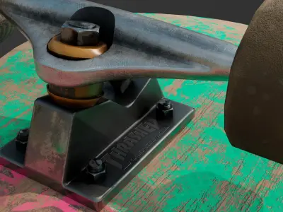 Old Skateboard Low-poly 3D model