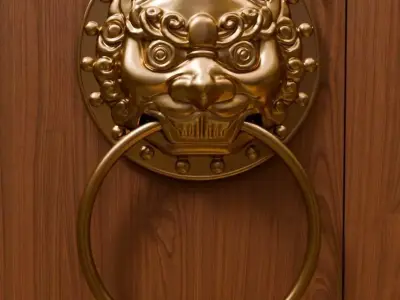 Chinese Style Beast Head Door Knocker 1 - High Poly 3D Model 3D print model