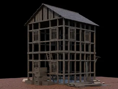 Medieval Village Asset 24- 4K Textures Game Ready Low-poly 3D model