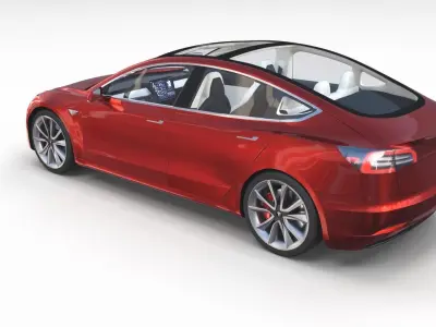 Tesla Model 3 and Model S with interior Pack 3D model