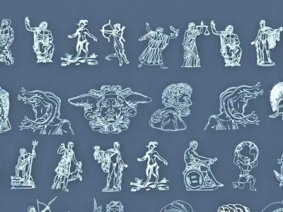 Mythological Greek symbols 3D model