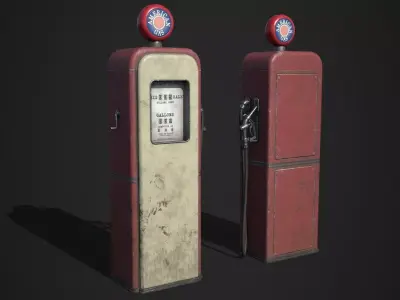 Gas Pump Low-poly 3D model shop