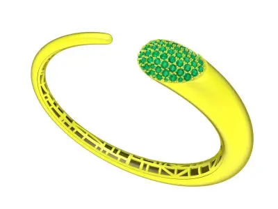 A7467 Luxury Korean Style Diamond Women Bangle Bracelets 3D print model