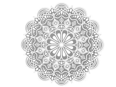White coloured mandala 3D model