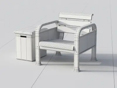 Sport Resting bench 3D model