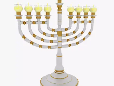 Menorah Hanukkah 3D Model Low-poly 3D model