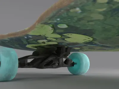 Skateboard with painting 3D model