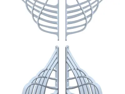 Consoles for shelves in art noveau style 3D print model