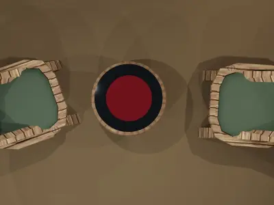 WOODEN CHAIRS WITH TINY TABLE Free low-poly 3D model