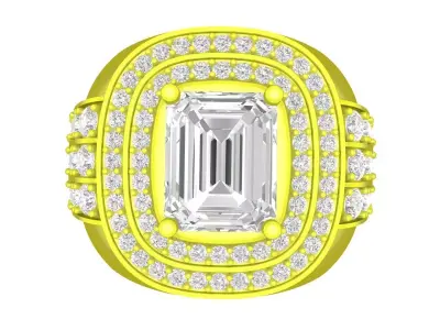 7043 Luxury Korean  Diamond Bussiness Men Ring 3D print model