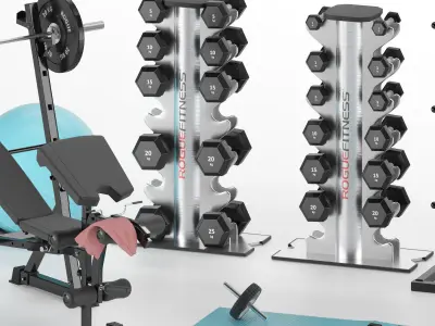 Fitness Room set 02 3D model