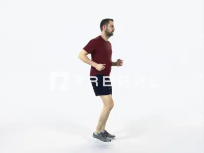 Portrait 07L Running Jogging Football Sports Man Low-poly 3D model