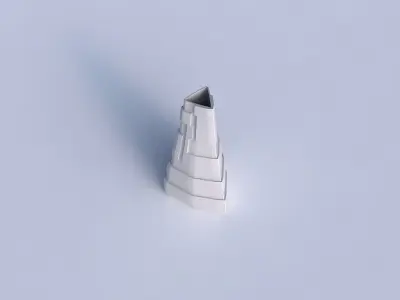Vase puffy tipped triangle with sharp ribbons 3D print model
