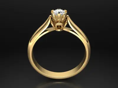 Ring M9 The luxury female ring with gem wedding 3D print model