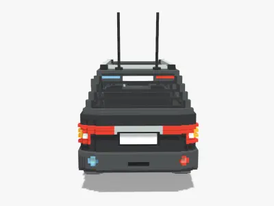 Voxel FBI SUV Low-poly 3D model